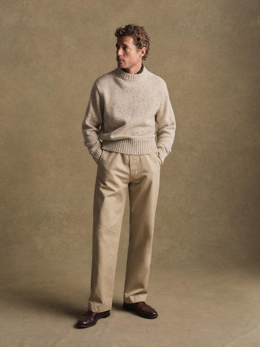 Seastack Wool Tweed Mock Turtleneck