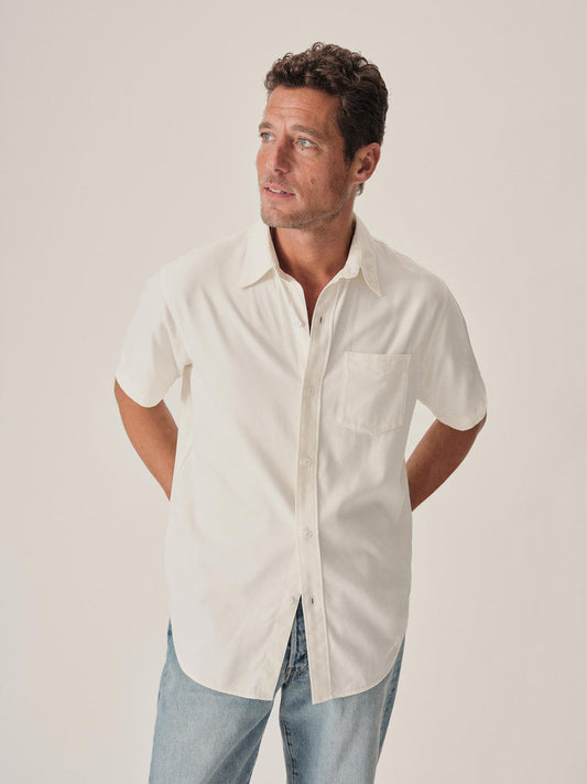 Draped Twill S/S One Pocket Shirt