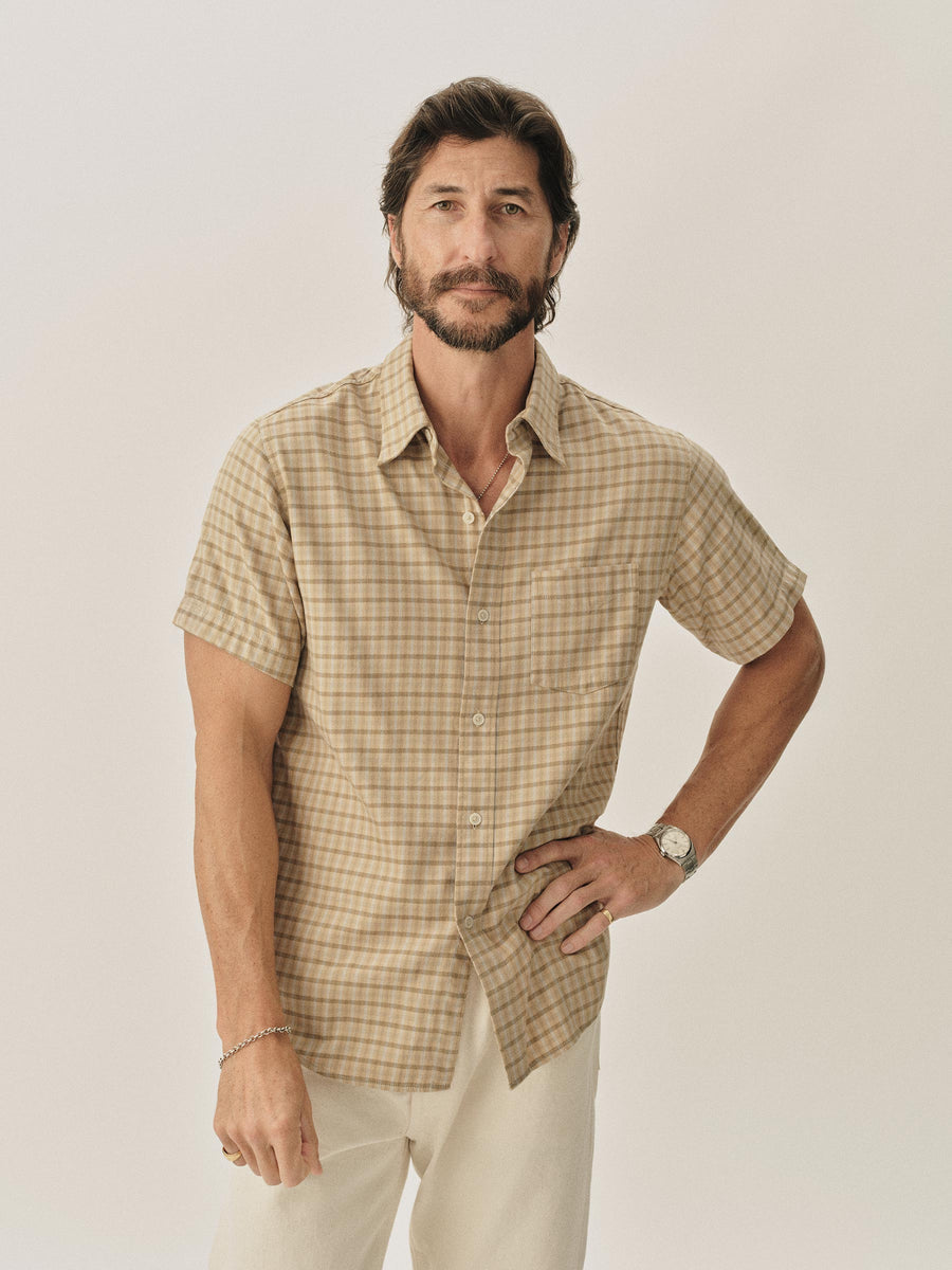 Draped Twill S/S One Pocket Shirt