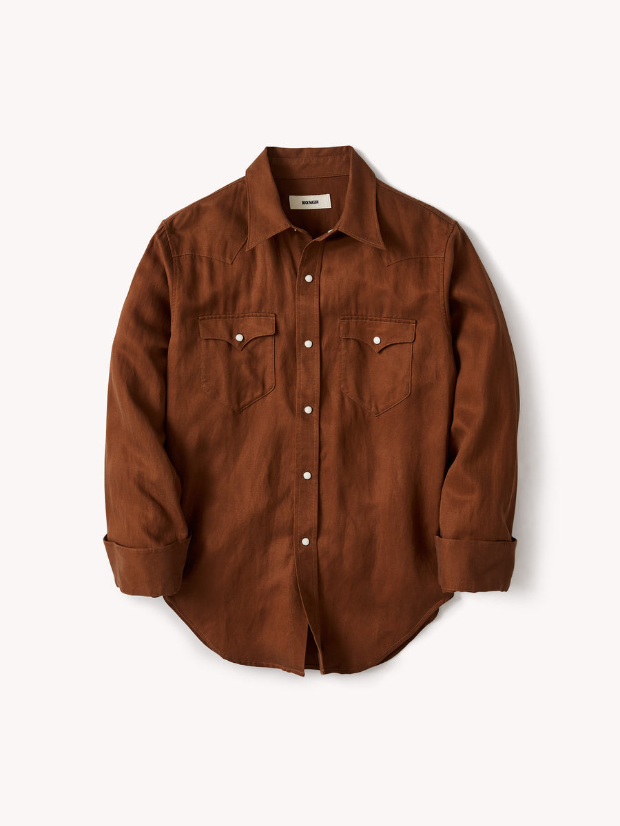 Draped Linen Rancher Shirt