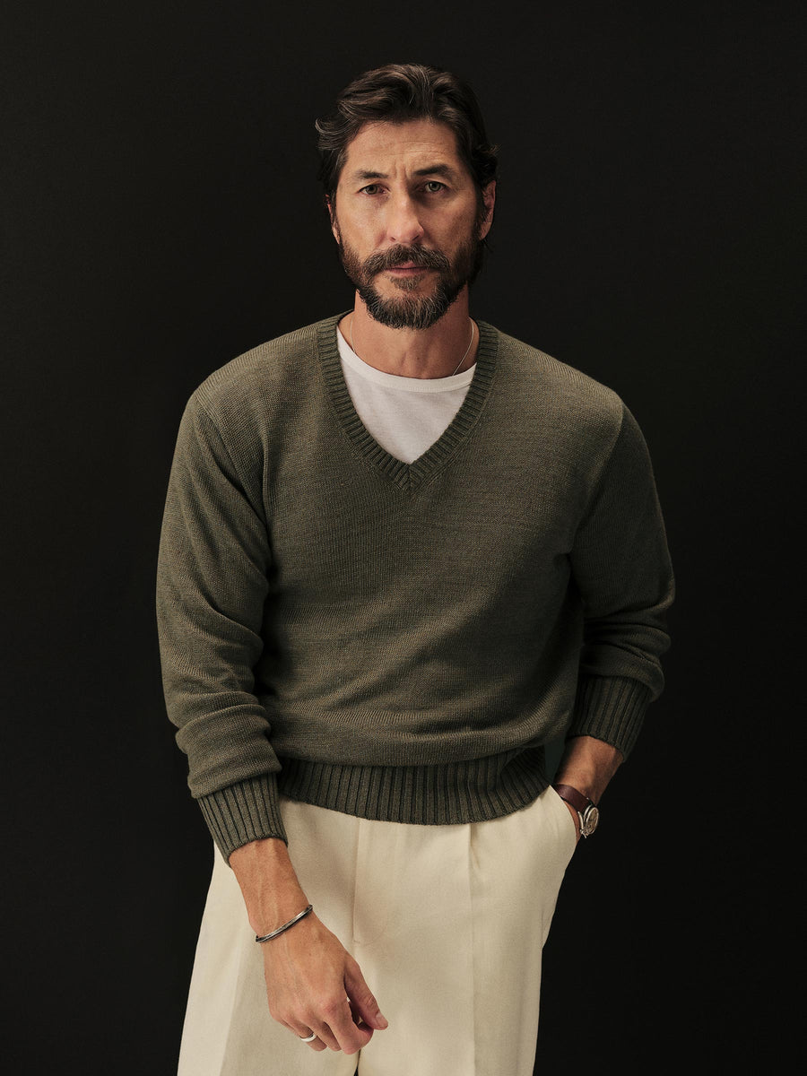 Biella Linen Wool V-Neck