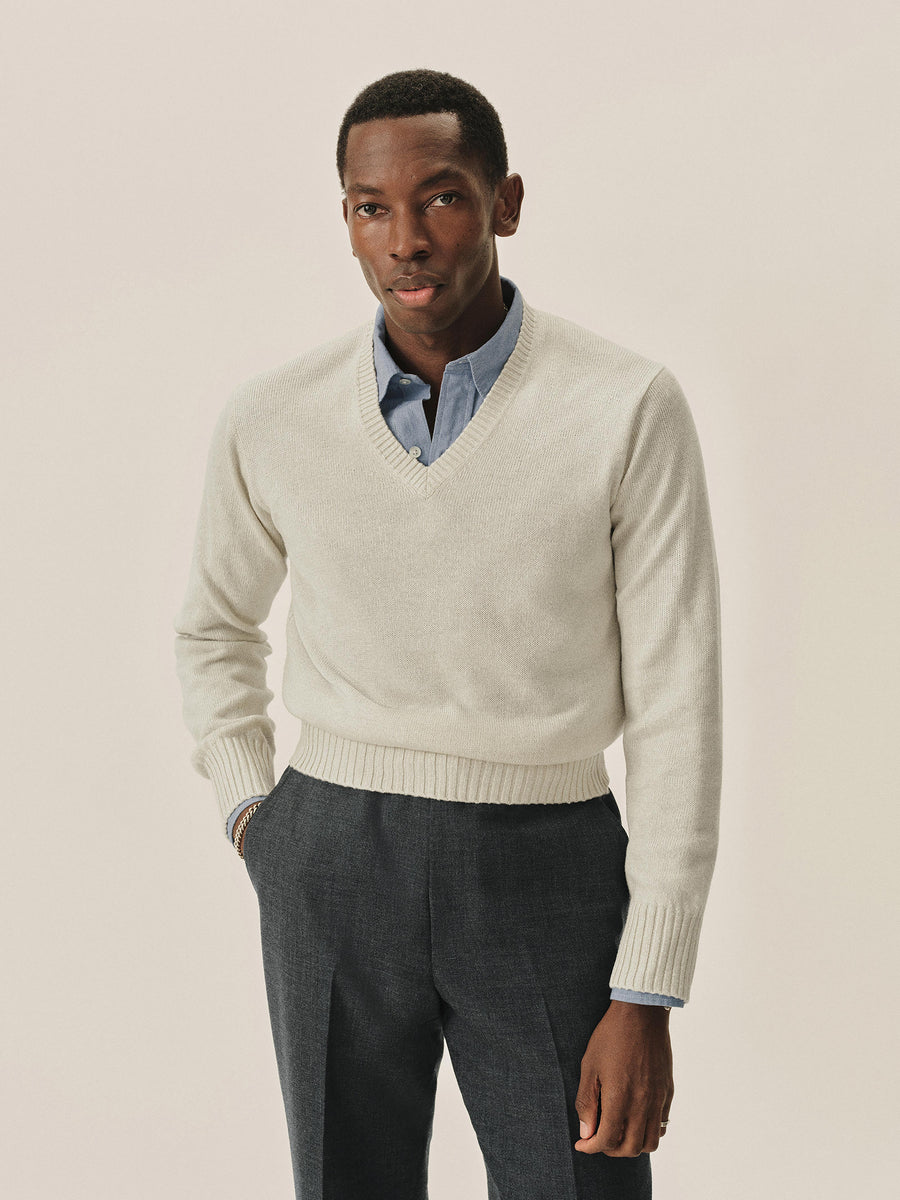 Biella Linen Wool V-Neck