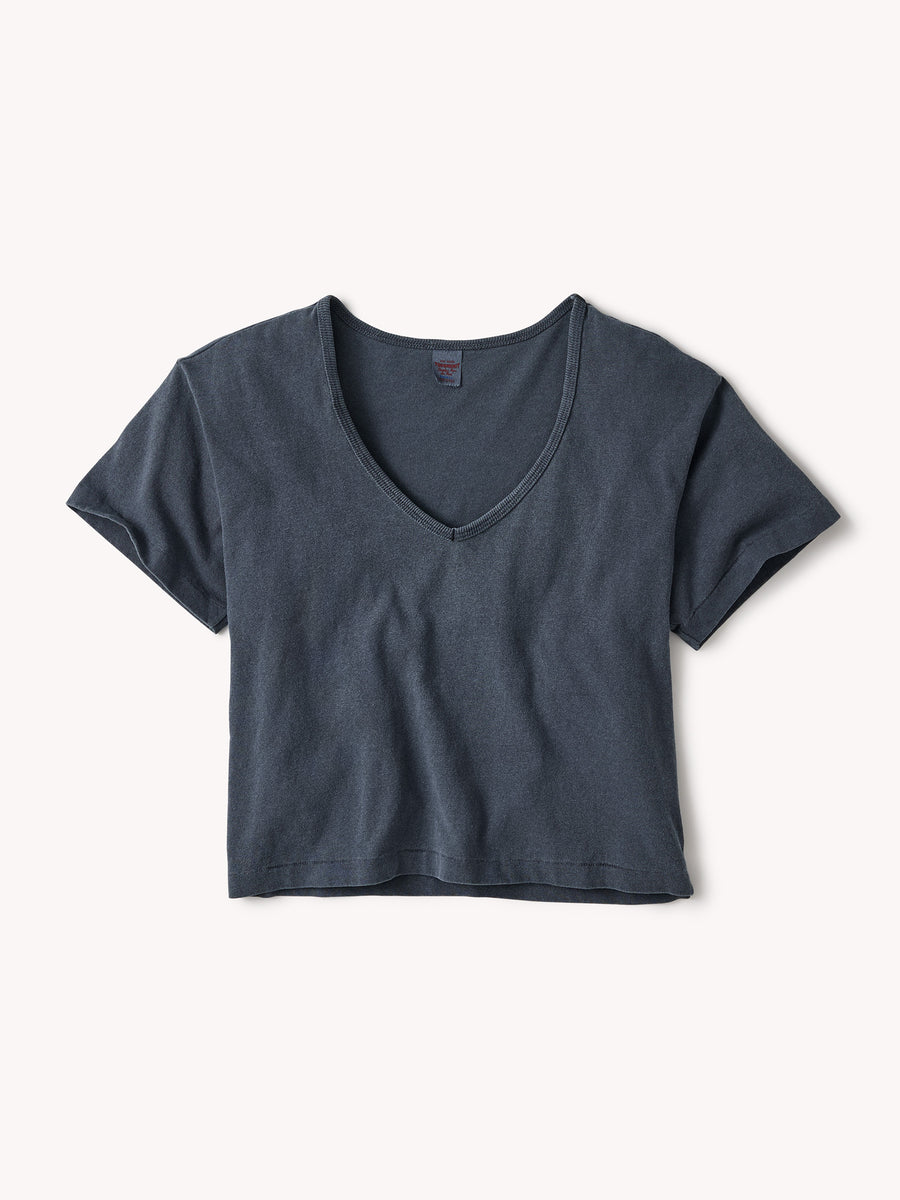 Toughknit Boyfriend Crop V-Neck Tee
