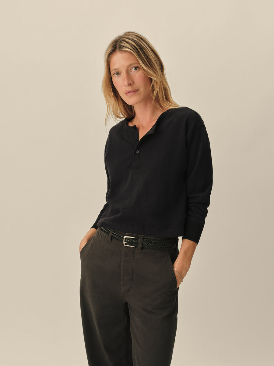 Field-Spec Boyfriend Crop Henley