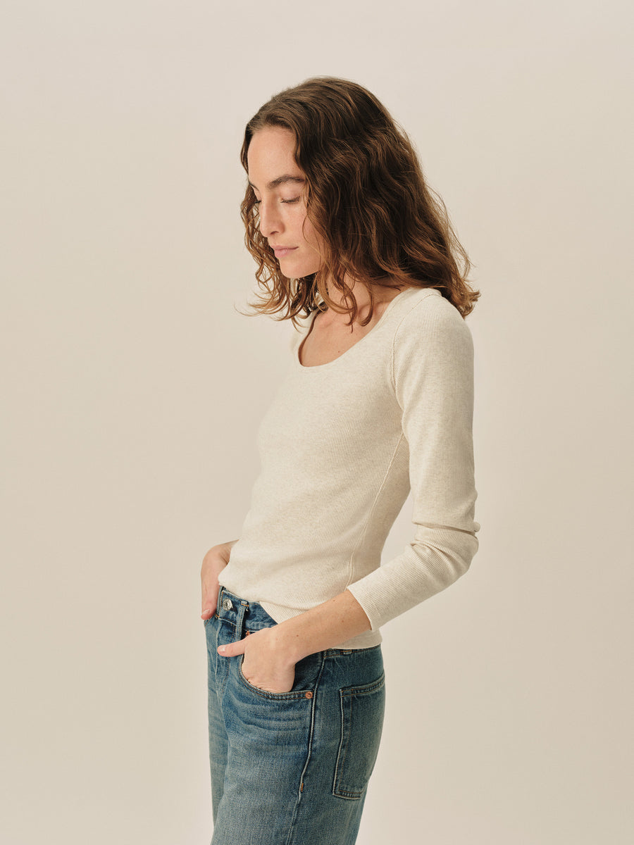 Surplus Rib Scoop Neck Long Sleeve