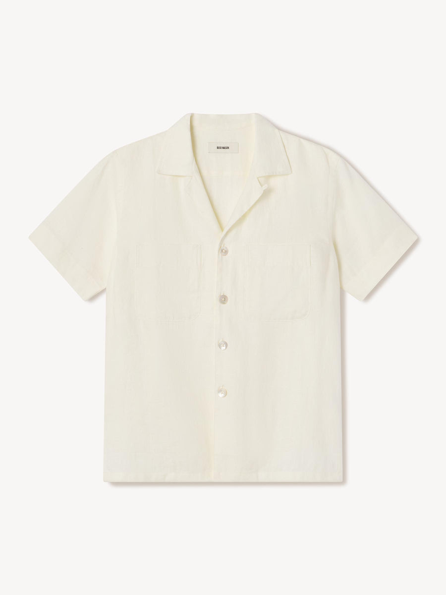 Crosshatch Linen Camp Shirt