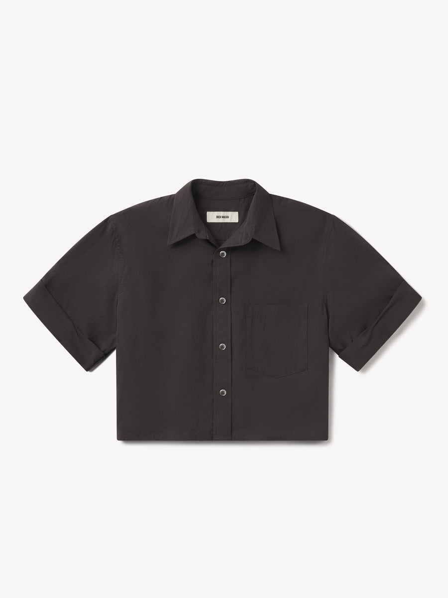 Mainstay Cotton Cut-Off Short Sleeve Button Down