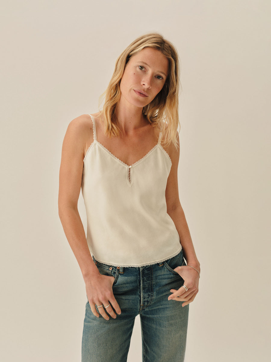 Draped Twill Locket Tank