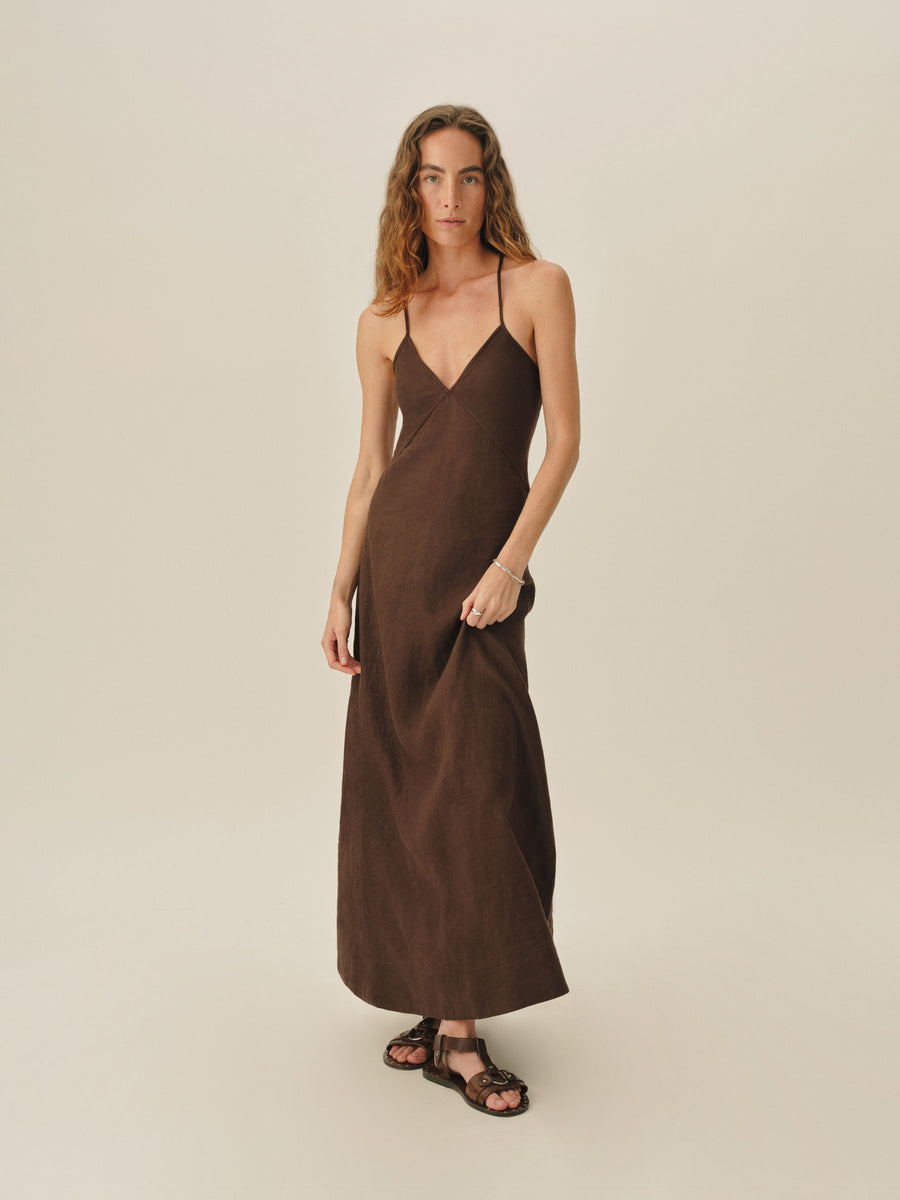 Sea Breeze Linen Slip Dress