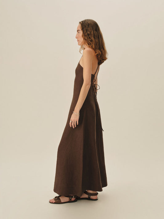Sea Breeze Linen Slip Dress