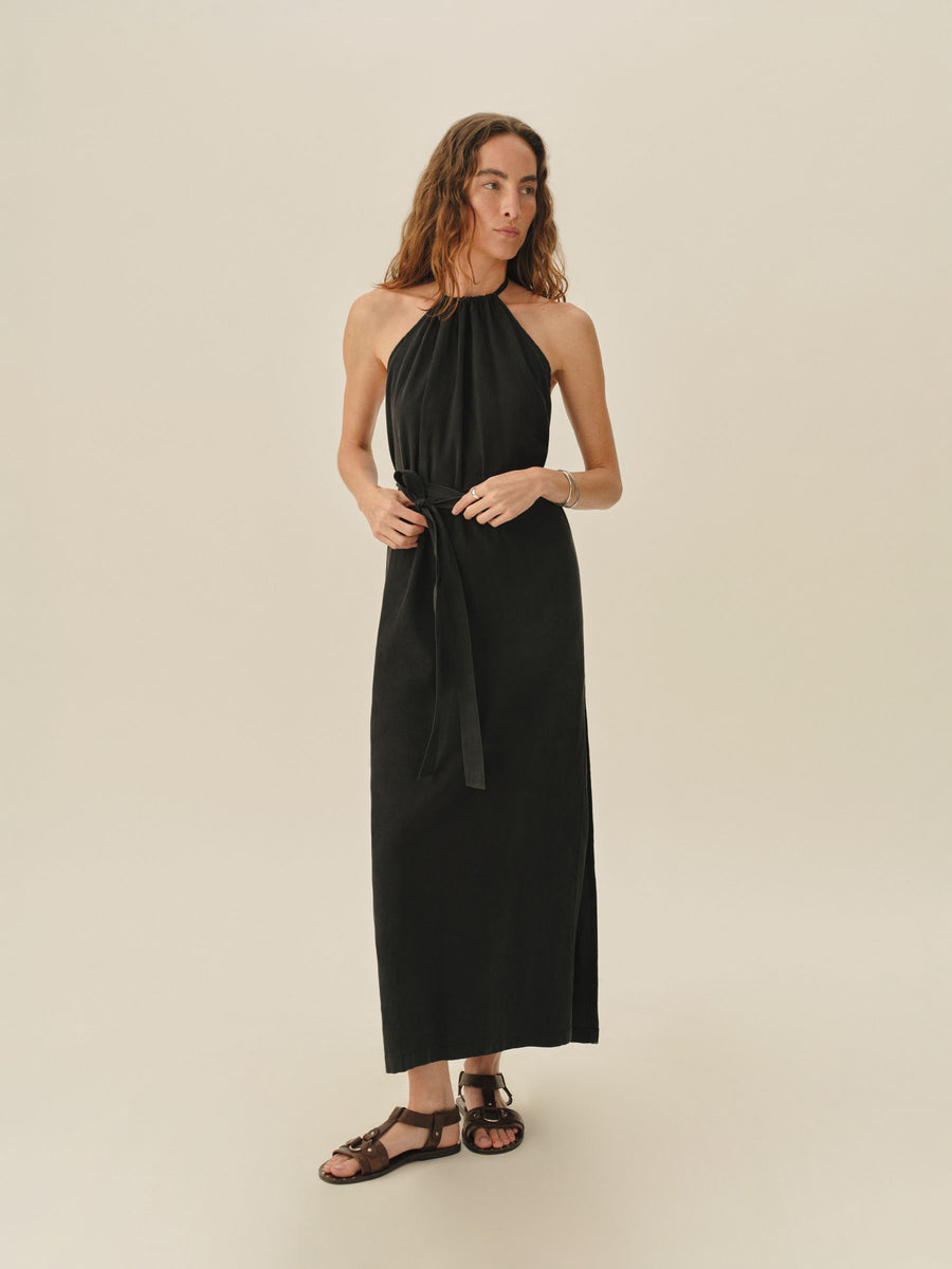 Sunset Silk Linen Wrap Dress