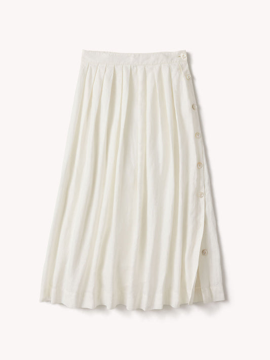Vintage Linen Pleated Skirt