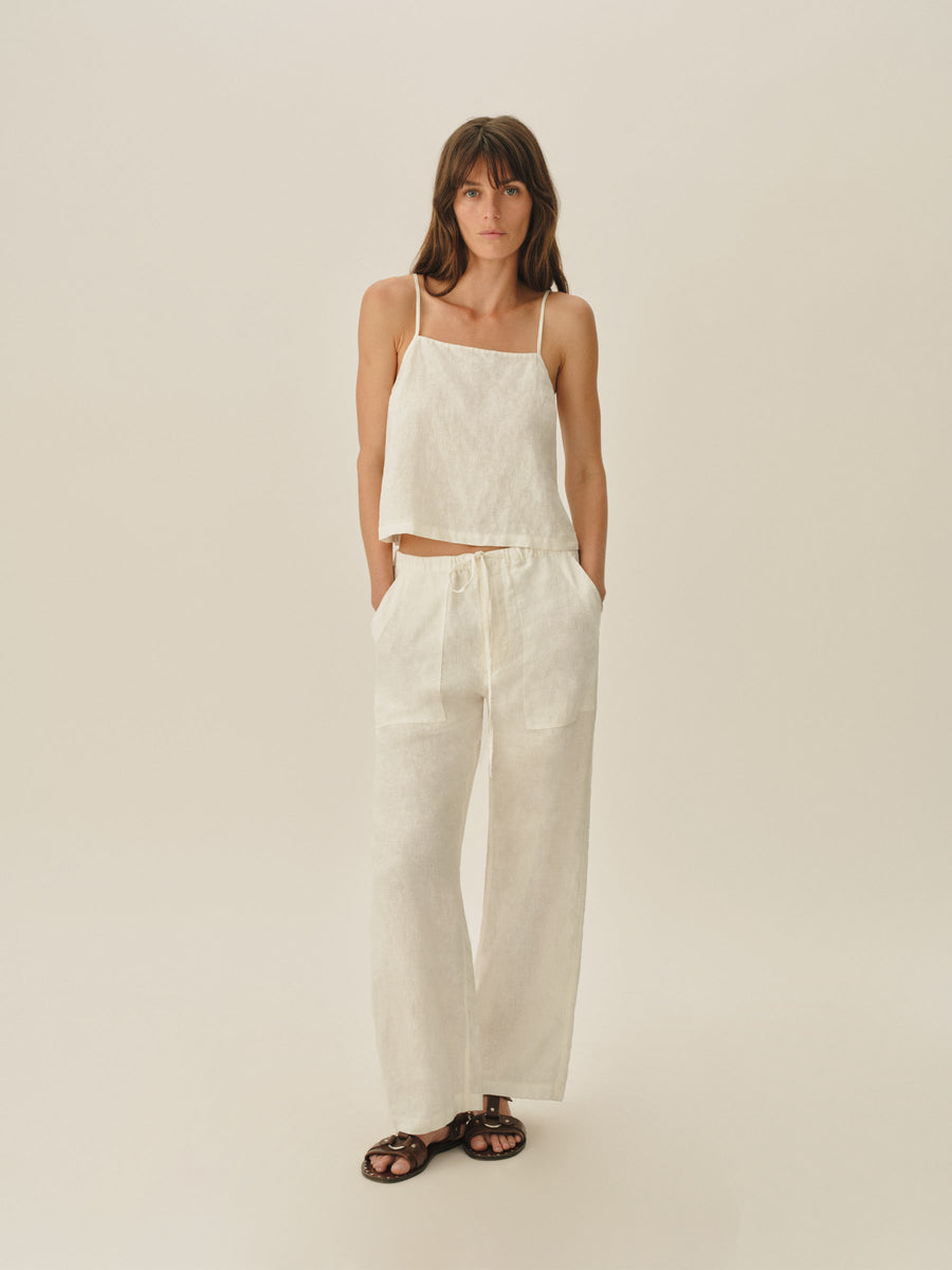 Sea Breeze Linen Pull-On Pant