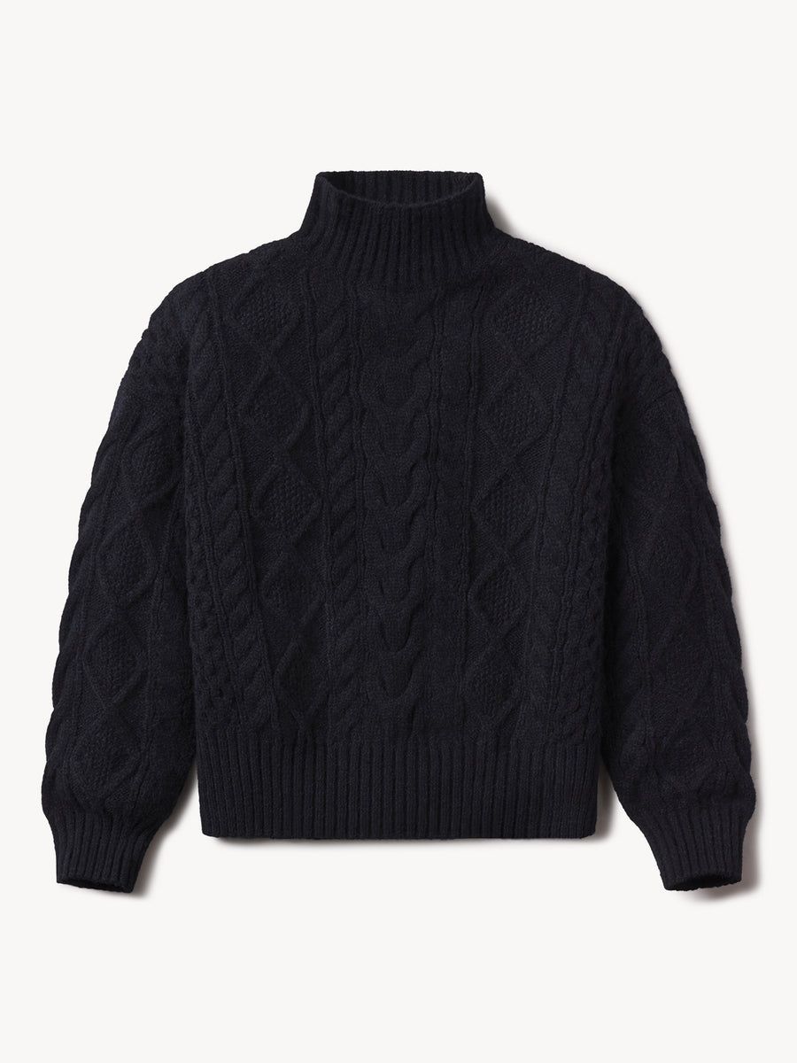 Highland Alpaca Cable Turtleneck