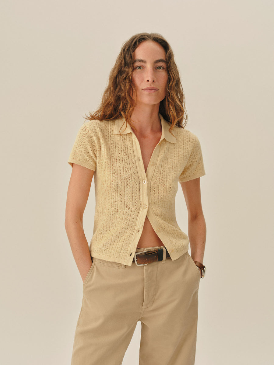 Coastal Linen Pointelle Polo