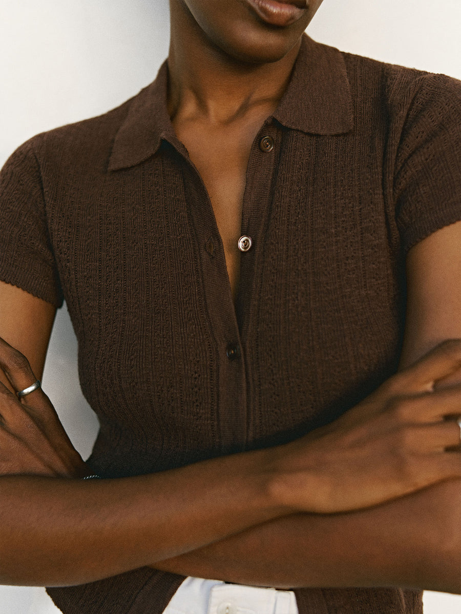 Coastal Linen Pointelle Polo