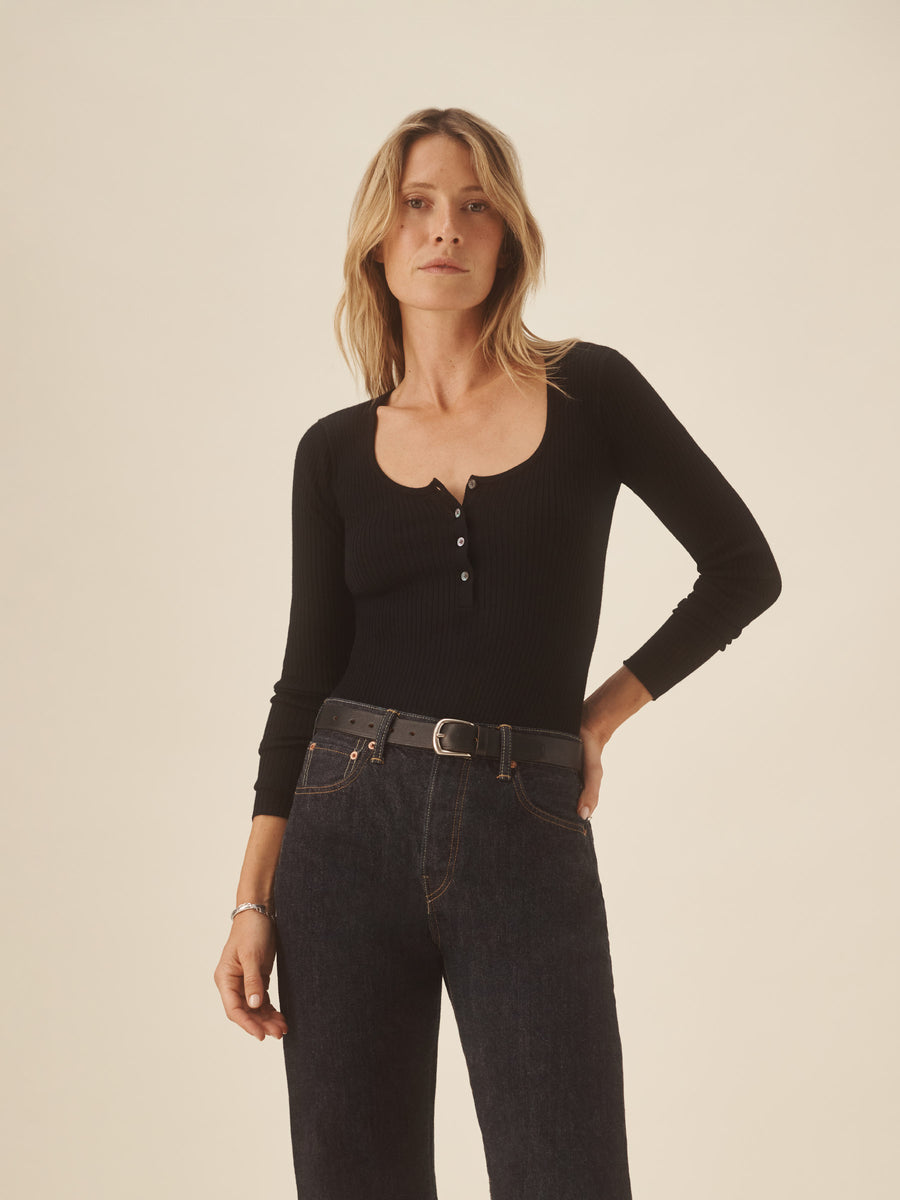 Featherweight Silk Cashmere Scoop Henley