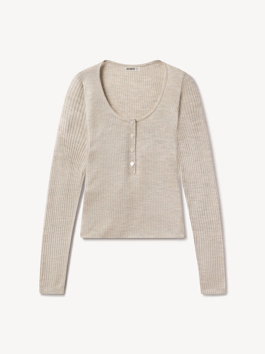 Featherweight Silk Cashmere Scoop Henley