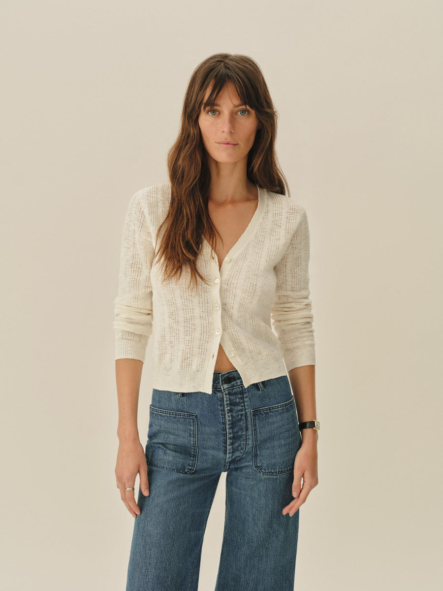 Seacoast Linen Jacquard Cardigan
