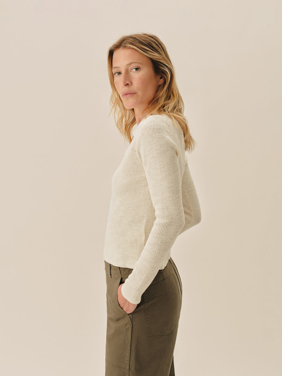 Coastal Linen Rib Collared Cardigan