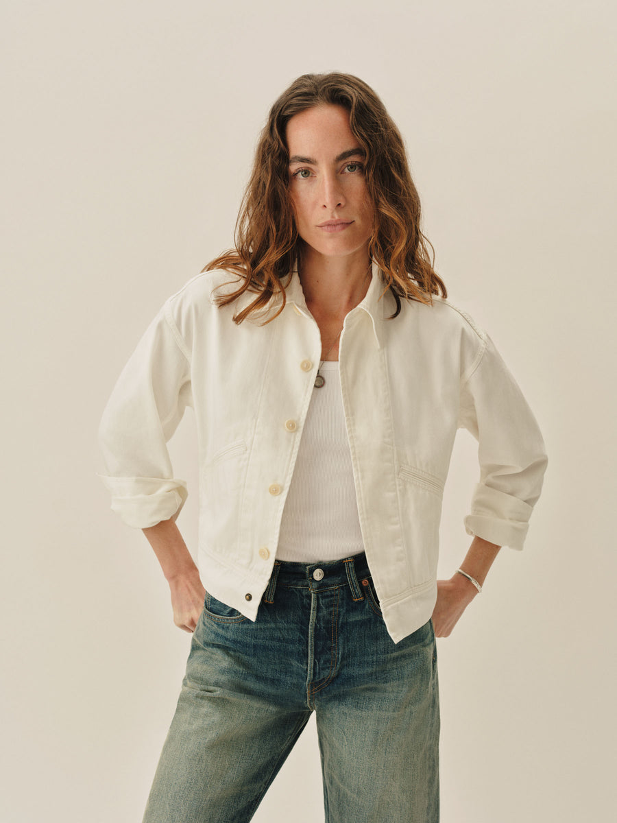 At Ease Cotton Cropped Deck Jacket