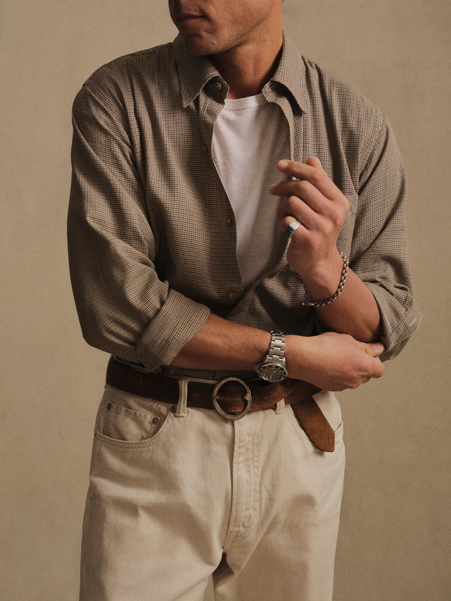 Draped Twill One Pocket Shirt