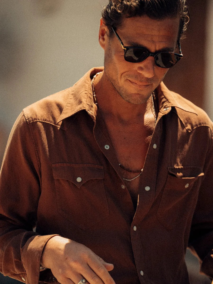 Draped Linen Rancher Shirt