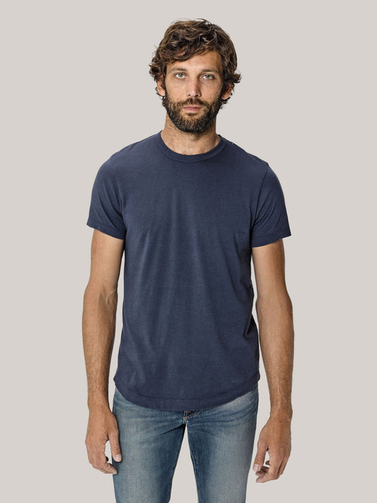 Slub Curved Hem Tee